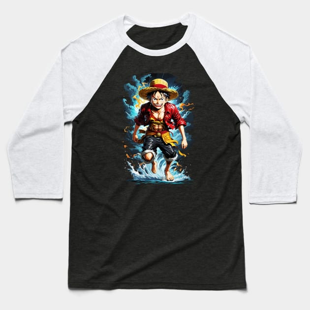 Monkey D. Luffy Baseball T-Shirt by Alice Chevalier